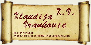 Klaudija Vranković vizit kartica